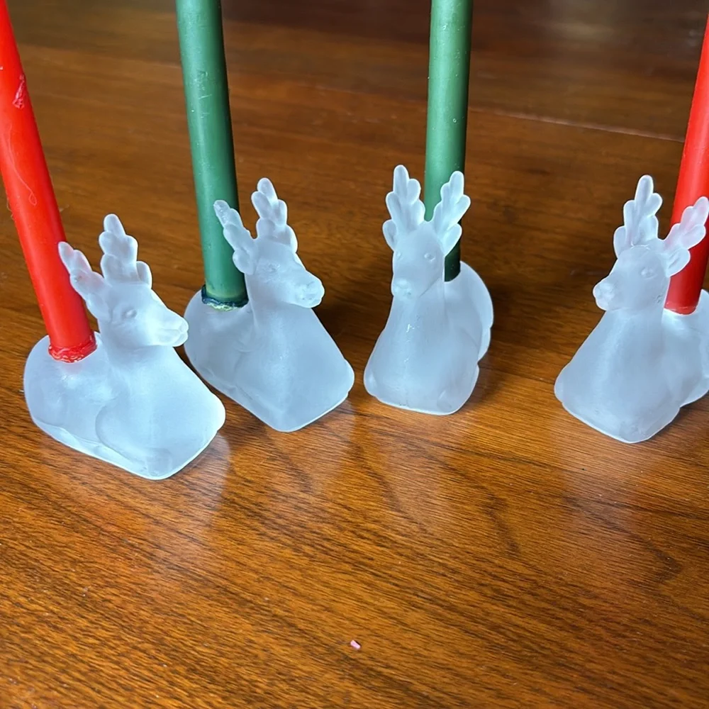 Williams Sonoma Reindeer candleholders and tapers